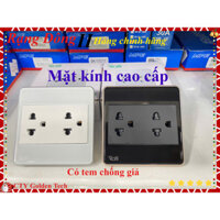 (Chính hãng) Ổ cắm âm tường Vuông 16A Rạng Đông -Ổ cắm đôi 3 chấu đa năng -Mặt kính cao cấp Model OCAT05K 2C/16A