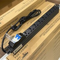 [CHÍNH HÃNG] Ổ Cắm Điện 8 ổ chuẩn đa năng có aptomat MCB 32A kèm dây nguồn. Thanh nguồn PDU lắp cho tủ mạng.