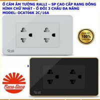 [Chính Hãng] Ổ cắm điện âm tường mặt kính cao cấp Rạng Đông - Ổ đôi 3 chấu đa năng, bảo hành 2 năm