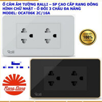 [Chính Hãng] Ổ cắm điện âm tường mặt kính cao cấp Rạng Đông -Ổ đôi 3 chấu đa năng, bảo hành 2 năm