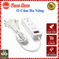 (Chính hãng) Ổ cắm điện đa năng 2500W Rạng Đông -Mini nhỏ gọn -3 ổ cắm 2 chấu, 3 chấu, công tắc OC05