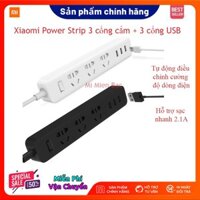 [CHÍNH HÃNG] Ổ CẮM XIAOMI POWER STRIP 3 cổng 3 USB thông minh, Hỗ trợ sạc nhanh, Ổn áp tự ngắt điện chống cháy nổ