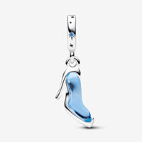 CHÍNH HÃNG - PANDORA Disney Cinderella's Glass Blue Slipper Dangle Charm (Silver Sterling, CZ, GLASS) - Hạt trang trí..