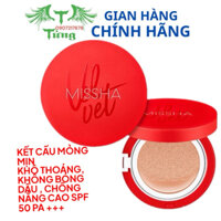 chính hãng Phấn Nước Kềm dầu Missha Velvet Finish - Cover Lasting - Moist Up Cushion Vỏ Đỏ SPF50+ PA+++