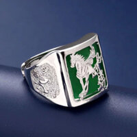 Chính hãng pt950 Platinum dát ngọc lục bảo xanh Yu Mở vòng Moissanite Chính hãng pt950 Nhẫn bạch kim nam độc đoán để thành công Bạch kim dát ngọc lục bảo xanh Yu mở vòng Moissanite