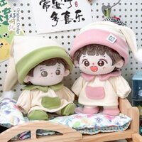 Chính Hãng Quần Áo Cho Bé 10 / 15 / 20cm Cotton Quần Áo Búp Bê Giá Rẻ Nhà Quần Áo Bộ Đồ Ngủ Nightcap Giày Ba Mảnh Phù Hợp Với