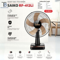 (CHÍNH HÃNG) Quạt tích điện để bàn Saiko RF-412Li - SỬ DỤNG LIÊN TỤC 5 - 9 TIẾNG, SẠC NHANH bảo hành 12 tháng