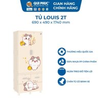 [Chính hãng Qui Phúc] Tủ nhựa treo quần áo LOUIS 2 tầng, thanh treo inox tiện lợi, có khóa
