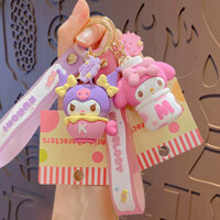 Chính hãng Sanrio Family Snack Móc khóa Phim hoạt hình Quà tặng nhỏ Schoolbag Mặt dây chuyền
