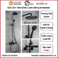 [CHÍNH HÃNG] Sen cây tắm nóng lạnh MIROLIN MK808B bát sen trần Ø 20 nhập khẩu từ HÀN QUỐC [SƠN ĐEN] sen vòi Hàn Quốc