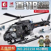 Chính Hãng Senbao Khối Xây Dựng Thẳng-11B Trực Thăng Vũ Trang Lắp Ráp Mô Hình Quân Sự Giáo Dục Chèn Đồ Chơi Trẻ Em Bé Trai 2.22