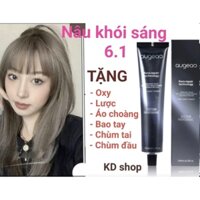 (chính hãng) sét Nhuộm màu nâu khói sáng AUGEAS 6/1, có  phủ bạc, lên màu thời trang