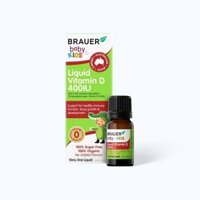 [CHÍNH HÃNG] Siro BRAUER Baby Kids Liquid Vitamin D 400IU bổ sung vitamin D3, tăng cường hấp thụ canxi (10ml)