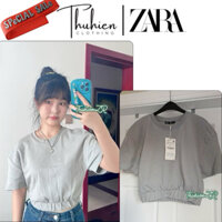 (Chính hãng size S)Áo ZARA 4174/307/802 phông nỉ mát bo chun dáng cạp quần ba màu lựa chọn(kèm ảnh thật)