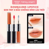 [CHÍNH HÃNG] Son Môi Màu Cam Gạch FANCY POEM 2 Đầu Son Kem Và Son Bóng Dưỡng Ẩm Khóa Màu Lâu Trôi F01