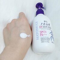 [Chính Hãng] Sữa dưỡng thể làm trắng, chống nắng HATOMUGI SPF31 PA+++ 250ml Nhật