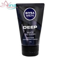 Chính hãng SỮA RỬA MẶT NIVEA MEN DEEP WHITE OIL CLEAR - THAN ĐEN HOẠT TÍNH GIÚP DA SẠCH NHỜN SÁNG KHỎE (100G)