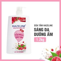 Chính hãng Sữa Tắm Hazeline Chai 1.2L Yến Mạch & Dâu Tằm (Hồng)