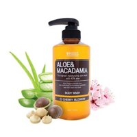 [Chính hãng] Sữa tắm tinh chất lô hội và tinh dầu Mắc ca hương hoa anh đào WHISIS Aloe & macadamia body wash Cherry Blos