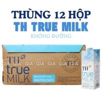 [Chính hãng] Sữa tươi TH không đường nguyên kem hộp 1L - THÙNG 12 HỘP