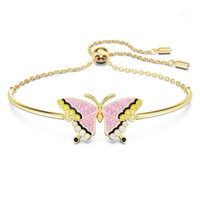 CHÍNH HÃNG - SWAROVSKI Idyllia bracelet (Butterfly, Multicolored, Gold-tone plated) - Vòng/lắc tay pha lê, hoạ tiết bướm