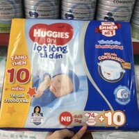 [Chính hãng] Tã, bỉm dán Huggies NB74 +10/S56 +10 /S88 +8 /M48 +8/L42/M76+10/L68 siêu thấm hút, an toàn