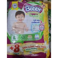 [chính hãng] tả quần bobby size L 68 miếng  cho trẻ 9 đến 12 kg date mới