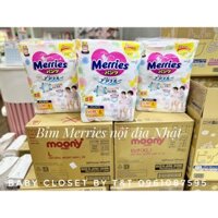 [CHÍNH HÃNG] Tã/Bỉm Merries cộng miếng nội địa Nhật dán/quần đủ size NB/S/M/M/L/XL cho bé