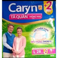 [Chính Hãng] Tặng Thêm 2 Miếng Bên Trong - Sỉ 1 Cây/Thùng 3 Gói Tã quần Caryn L28 mỏng nhẹ - Date luôn mới