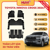 [CHÍNH HÃNG] Thảm lót sàn xe TOYOTA INNOVA CROSS 2024 (Hybrid) 3D tràn viền nhựa TPE - HUVI Việt Nam