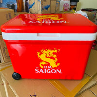 [CHÍNH HÃNG] Thùng đá 35 lít nhựa hiệp thành mới 2024 có van xả và 2 bánh xe để kéo