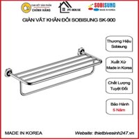 [CHÍNH HÃNG] Vắt khăn giàn đôi SOBISUNG SK-900 nhập khẩu HÀN QUỐC (Giá treo khăn 2 tầng, Sen vòi Hàn Quốc, phụ kiện)