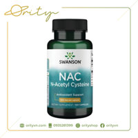 [Chính Hãng] Viên uống hỗ trợ thải độc cơ thể Swanson NAC N-Acetyl Cysteine, Antioxidant Support 600 mg - 100 viên