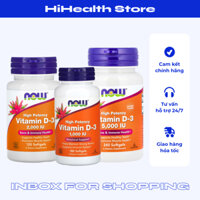 [Chính Hãng] Viên uống NOW Vitamin D3 1000 IU 2000 IU 5000 IU hỗ trợ xướng khớp và tăng sức đề kháng