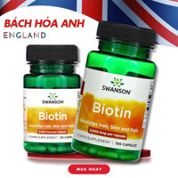 [CHÍNH HÃNG] Viên Uống Swanson Biotin 5000Mcg Mỹ hỗ trợ tóc móng khỏe