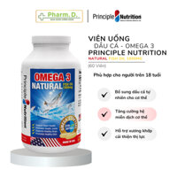 [CHÍNH HÃNG] Viên Uống PRINCIPLE NUTRITION Natural Fish Oil 1000mg Bổ Sung Dầu Cá Tự Nhiên Omega 3 Cho Cơ Thể (60 Viên)