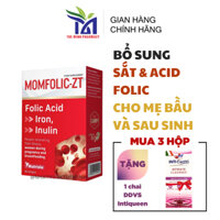 [CHÍNH HÃNG] Viên Uống MOMFOLIC ZT (30 viên) Bổ Sung Sắt và Axit Folic Cho Bà Bầu, Người Thiếu Máu Do Thiếu Sắt