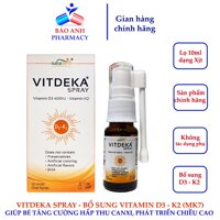 [CHÍNH HÃNG] VITDEKA spray – Bổ sung Vitamin D3 400IU – Vitamin K2 dạng xịt – Hàng nhập ngoại - Hộp 10ml