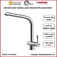 [CHÍNH HÃNG] Vòi rửa bát/chén nóng lạnh rút dây inox NODOR Pelican inox 3559 nhập khẩu TÂY BAN NHA ( Xuất sứ Châu Âu)