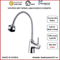 [CHÍNH HÃNG] Vòi rửa bát/chén nóng lạnh Kosco CO5027K nhập khẩu Hàn Quốc - Vòi bếp cắm chậu cần mềm nhập khẩu nguyên bộ