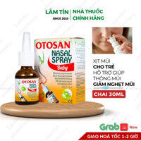 ✔(Chính Hãng) Xịt Mũi Otosan Nasal Spray Baby Giúp Làm Sạch Mũi Giảm Nghẹt Mũi Lọ 30ml