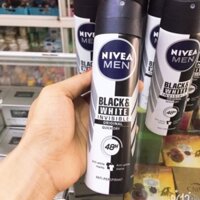 Chính hãng Xịt Ngăn Mùi NIVEA MEN Black & White Ngăn Vệt Ố Vàng Vượt Trội 5in1 (150ml)