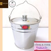 [Chính Hãng] Xô inox 304 size 18, 20, 25, 27, 30 có nắp, Xô inox 304 thể tích 3, 5, 10, 15, 20 lít có nắp đậy Vietcook