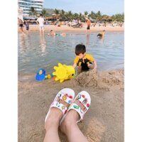 [CHÍNH HÃNG XUẤT XỊN] DÉP QUAI NGANG MÀU TRẮNG ĐI MƯA