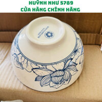 [CHÍNH HÃNG]Bộ 10 cái chén sứ ăn cơm hoạt tiết hoa sen sang trọng(hàng loại 1)