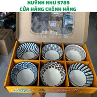 [CHÍNH HÃNG]Bộ 6 cái chén sứ hoa văn rất đẹp quà tặng từ trà ô long