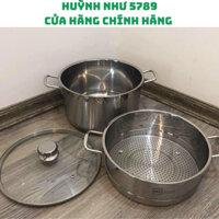 [CHÍNH HÃNG]BỘ NỒI XỬNG HẤP HT COOK 28CM NẮP KÍNH