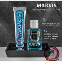 (Chính hãng)Combo xanh dương kem đánh răng Marvis aquatic mint và nước súc miệng Anise