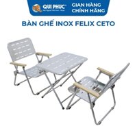 [Chính phúc Chính Hãng] Bộ bàn ghế inox Ceto CNC, inox 201 cao cấp, không gỉ sét