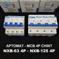 CHINT - Aptomat NXB-63 4P 32A 63A, NXB-125 4P 100A, Át tổng 3 pha hộ gia đinh 4P (có pha mát) MCB 4P